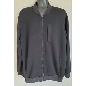 Shaquille O'Neal XLG Jacket Mens 2XLT Black Full Zip Bomber Sweatshirt Pockets